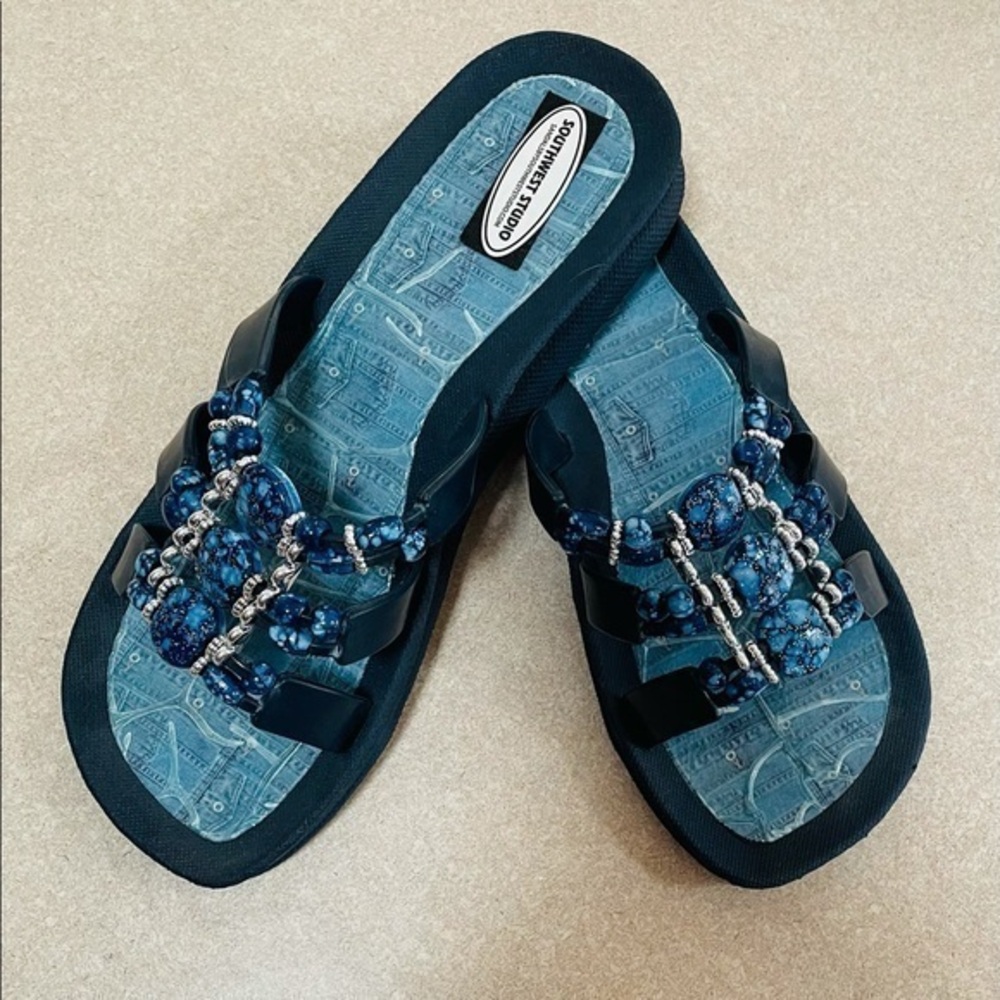 Blue southwest style sandals size 9M